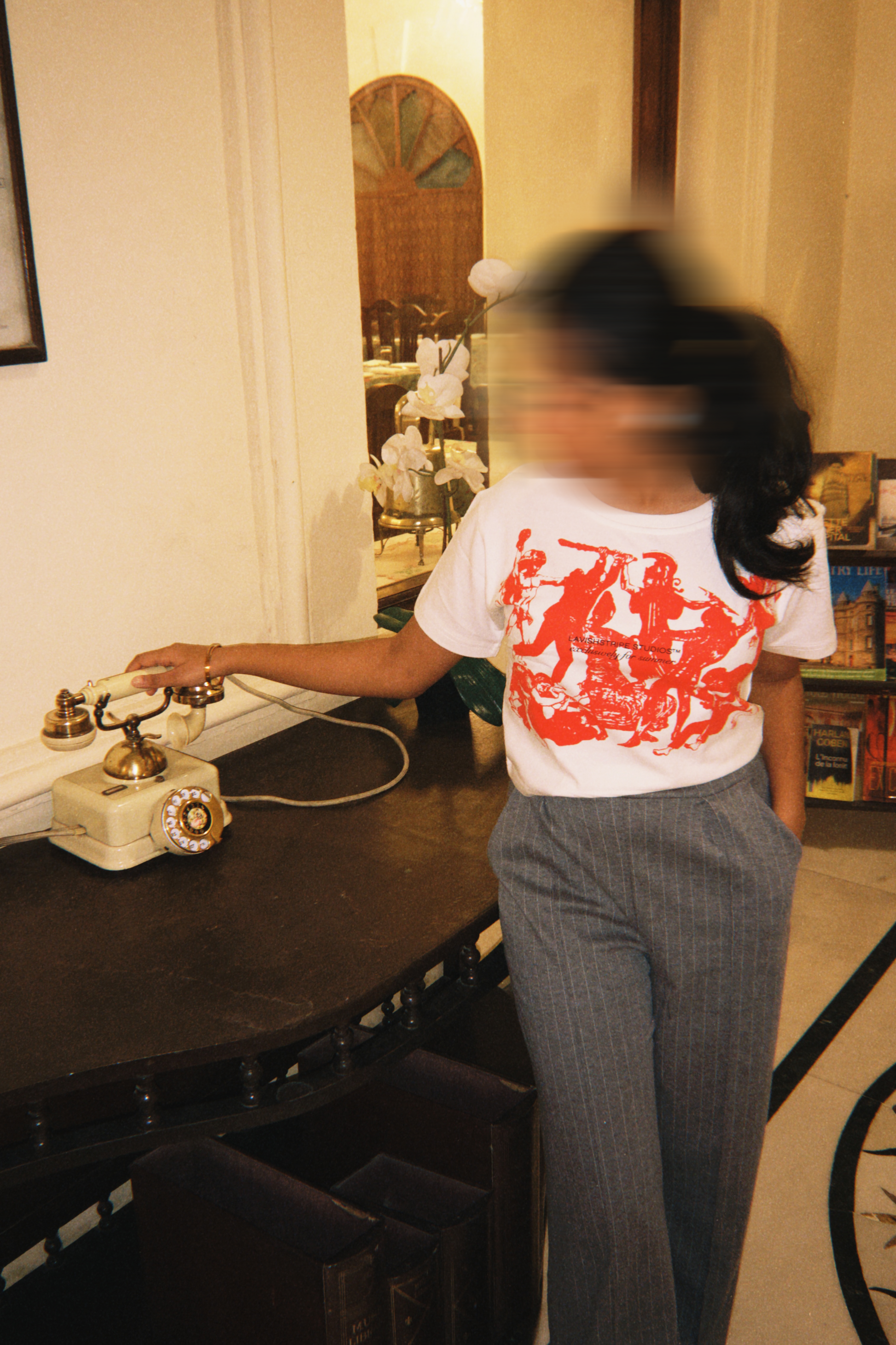 Greek Attic Crop Top - Cherry Red