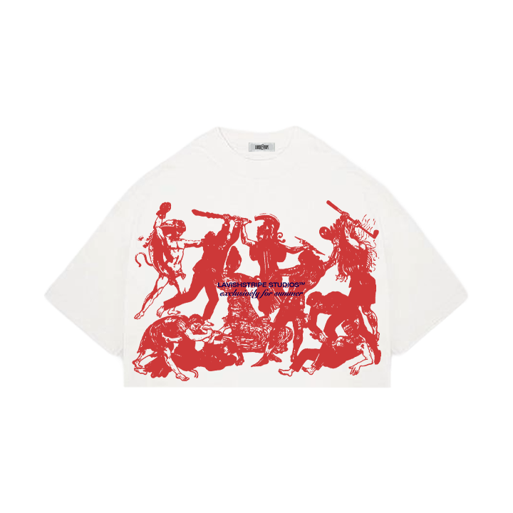 Greek Attic Crop Top - Cherry Red