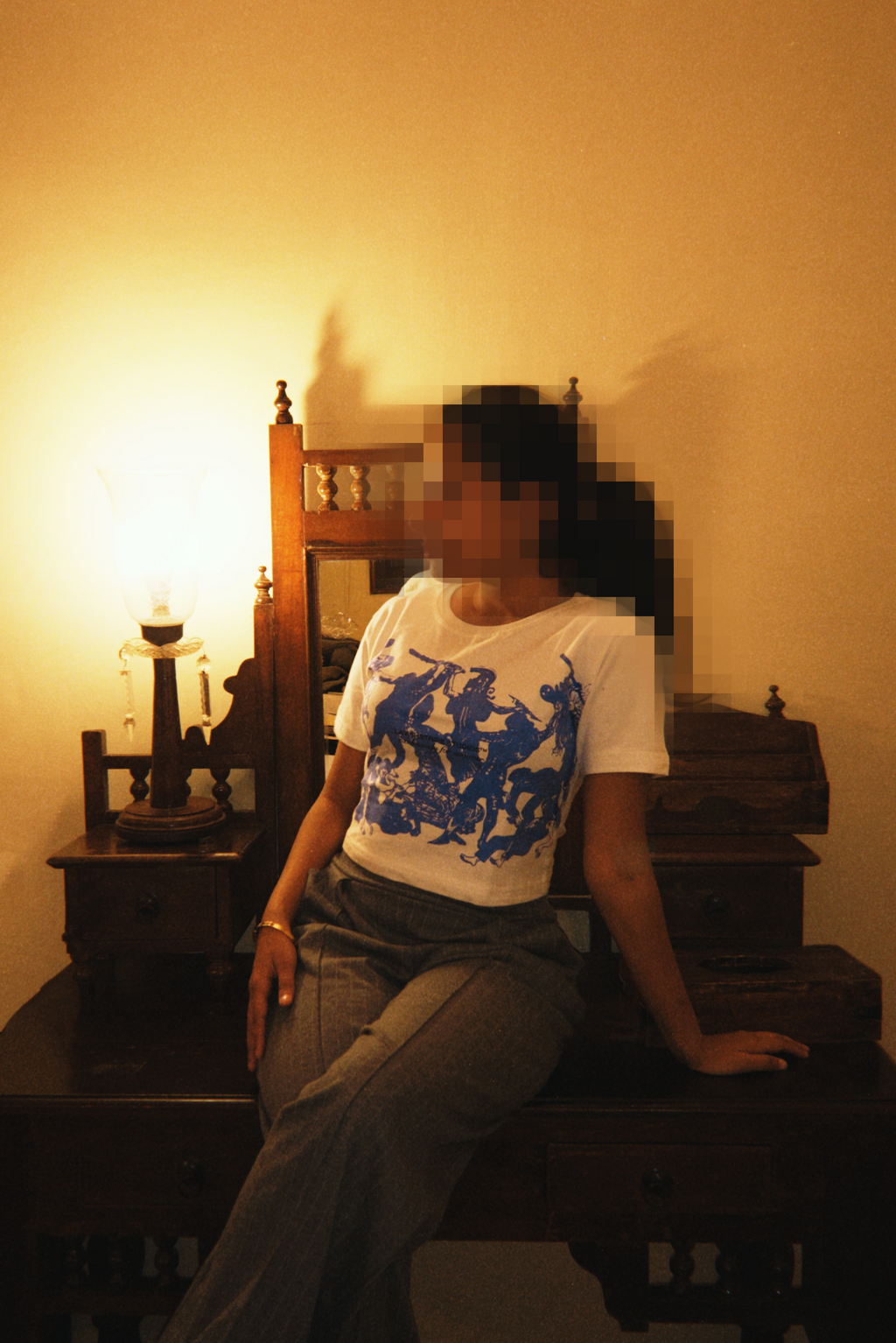 Greek Attic Crop Top - Orion Blue