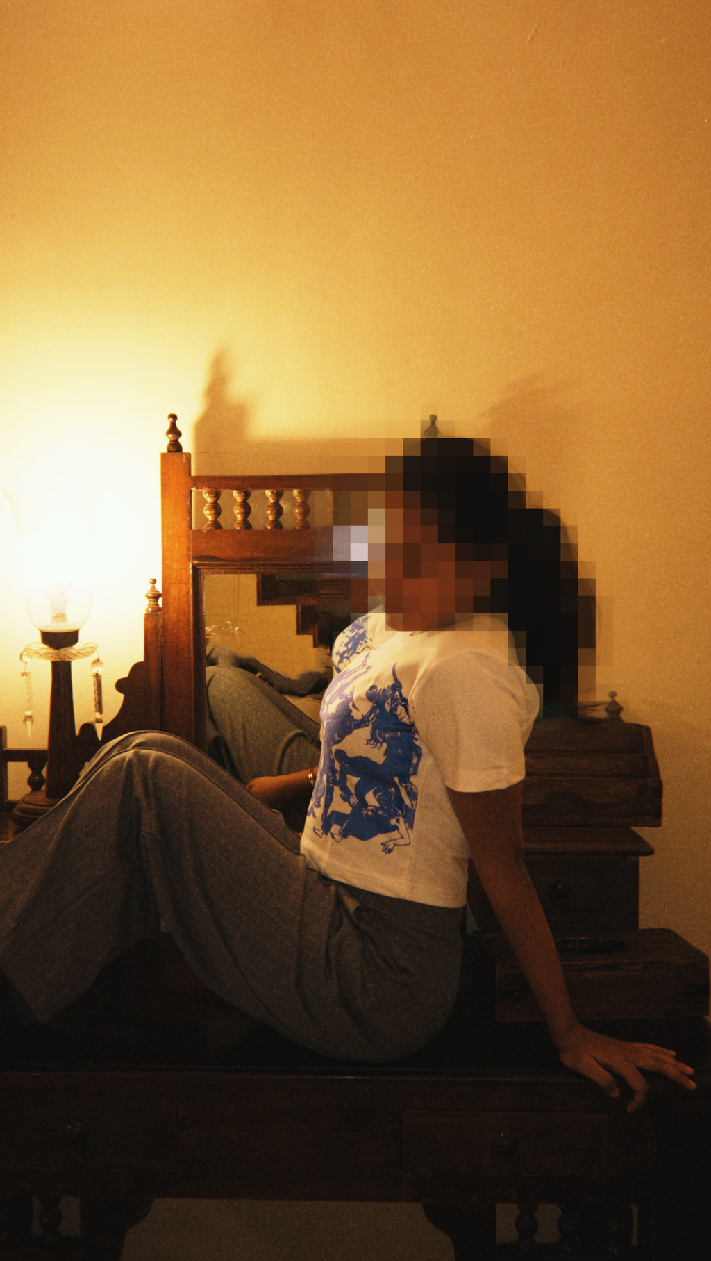 Greek Attic Crop Top - Orion Blue