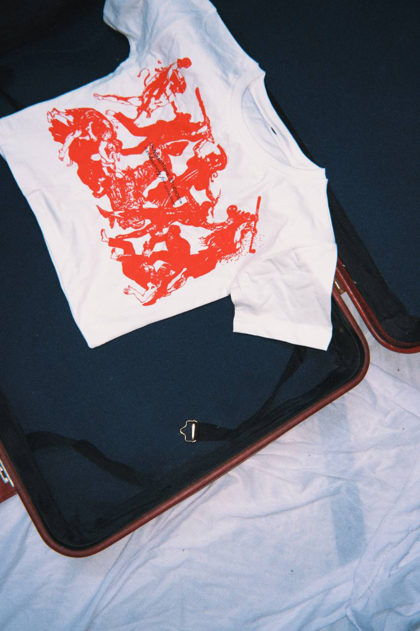 Greek Attic Crop Top - Cherry Red